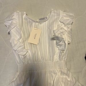 NWT White Ruffle Mini Dress Size XS
